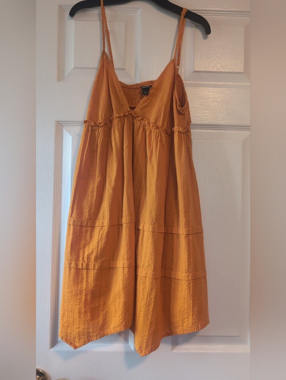 Wild Fable Mustard Yellow Tiered Babydoll Cami Dress Handkerchief Hem
